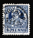 Stamp printed in Germany, Munich Local Post Courier