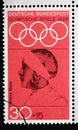 Stamp printed in Germany showing portrait of Helene Mayer, fencer, 1968 Summer Olympics, the Games of the XIX Olympiad, Mexico