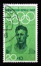 Stamp printed in Germany showing portrait of Rudolf Harbig, middle distance runner