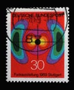 Stamp printed in Germany shows Diagram of Electromagnetic Field, German Radio Exhibition in Stuttgart