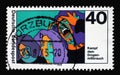 A stamp printed in Germany shows Drug Abuse Campaign to Fight Drug and Intoxicant Abuse Royalty Free Stock Photo