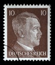 Stamp printed in Germany shows image of Adolf Hitler Royalty Free Stock Photo