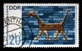 Stamp printed in Germany shows Museum of the Ancient Near East in Berlin, detail from the Ishtar Gate of Babylon