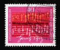 Stamp printed in Germany shows Notes and text by Heinrich Schutz 1585-1672, Composer, 300th Death Anniversary of Heinrich Schutz