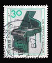 A stamp printed in Germany shows Pedal Piano, Musical Instrument Royalty Free Stock Photo