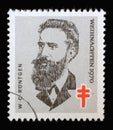 Stamp printed in Germany shows portrait of Wilhelm Conrad RÃÂ¶ntgen, Christmas 1970