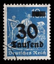 Stamp printed in Germany shows Reaper, Definitives series Royalty Free Stock Photo