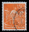 Stamp printed in Germany shows Reaper, Definitives series Royalty Free Stock Photo