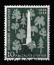 Stamp printed in Germany, shows Stifter memorial at the Plockenstein lake, Bohemian forest