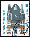 Stamp printed in Germany, shows the Town Hall Wernigerode Royalty Free Stock Photo