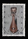 Stamp printed in Greece shows Cretan Lyre  Greek Popular Art Royalty Free Stock Photo