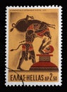 Stamp printed in Greece shows Hercules Deeds - Hercules and the Erymanthian Boar