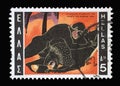 Stamp printed in Greece shows Hercules Deeds - Hercules and the Nemea Lion