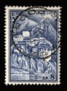 Stamp printed in Greece shows Monastries of Mt Athos Royalty Free Stock Photo