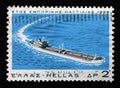 Stamp printed in Greece shows Super tanker Greece and Sea series