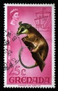 Stamp printed in Grenada shows Mouse Opossum Marmosa chapmani, Series Flora and Fauna Definitives 1968-1971 Royalty Free Stock Photo