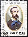 A stamp printed in hungary issued for the 150th Birth Anniversary of Imre MadÃÂ¡ch 1823-1864