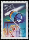 Stamp printed by Hungary, shows Halley`s Comet