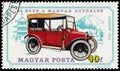 Stamp printed in Hungary shows retro car Arrow Royalty Free Stock Photo