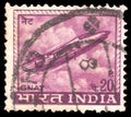 A stamp printed in India shows a Gnat fighter jet from the Indian Air force, with the inscription