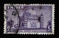 Stamp printed in India shows Gol Gumbad Bijapur - the mausoleum of Mohammed Adil Shah 1627-57, built in 1656