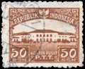 Stamp printed in Indonesia shows Bandung Post Office