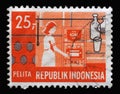 Stamp printed in Indonesia shows Research Worker