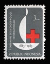 Stamp printed in Indonesia shows 100 years of the International Red Cross, series