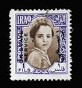 Stamp printed in Iraq shows portrait of King Faisal II 1935-1958, King Faisal II as a child series Royalty Free Stock Photo