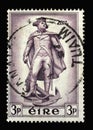 A stamp printed in Ireland shows John Barry, an Officer in the Continental Navy during the American Revolutionary War