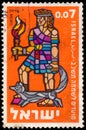 Stamp printed in Israel shows National Hero of Israel Samson