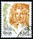 Stamp printed in the Italy shows Primavera, Detail of painting by Botticelli