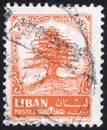 Stamp printed in the Liban. Stamp printed by Liban. Royalty Free Stock Photo