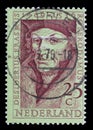 Stamp printed in Netherlands shows Desiderius Erasmus Royalty Free Stock Photo