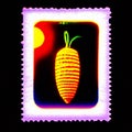 A stamp printed in the Netherlands shows image of a fruit, circa 1988. generative AI