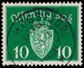 Stamp printed in Norway, shows Norway Coat of Arms Royalty Free Stock Photo