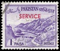 Stamp printed in the Pakistan shows Khyber Pass