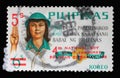 Stamp printed in Philippines issued on the occasion of the Philippine Girl Scouts, 25th anniversary