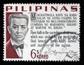 Stamp printed in Philippines shows Emilio Aguinaldo  the First President of the Philippines  1899-1901 Royalty Free Stock Photo