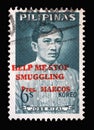 Stamp printed in Philippines shows Jose Rizal with imprint Stop Smuggling
