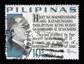 Stamp printed in Philippines shows portrait of Manuel Luis Quezon (1878-1944)