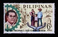 Stamp printed in Philippines shows President Macapagal and Filipino family Series 5-year Socioeconomic Program