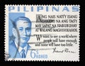 Stamp printed in Philippines shows president Manuel Roxas (1892-1948)