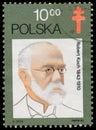 Stamp printed in Poland shows Robert Koch