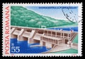 Stamp printed in Romania shows Piatra Neamt, Hydrotechnic Stations