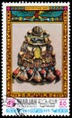 Stamp printed Sharjah shows an ancient jewellery of Tutankhamun