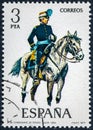 Stamp printed in Spain shows commander of staff 1894