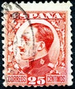 Stamp printed in in Spain 1902 shows King Alfonso XIII Royalty Free Stock Photo