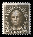 Stamp printed in the United States, shows the portrait of the Nathan Hale