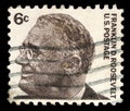 Stamp printed in United states, image of portrait Franklin Roosevelt